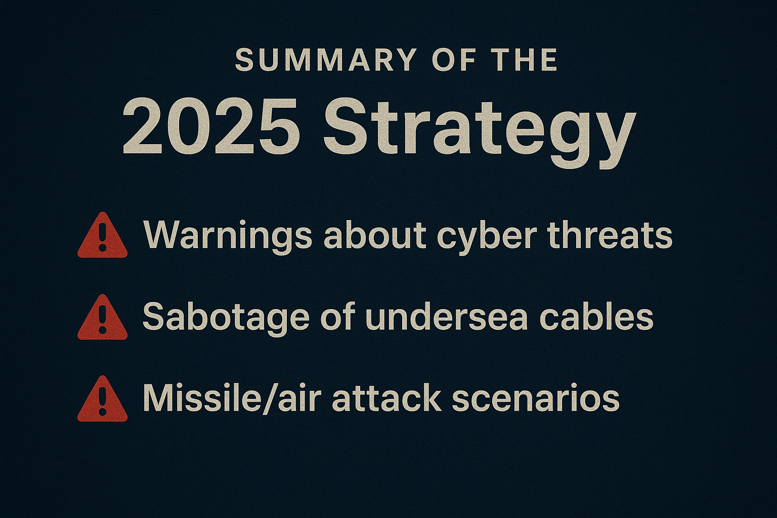 Summary of the 2025 Strategy: Key Warnings for the UK