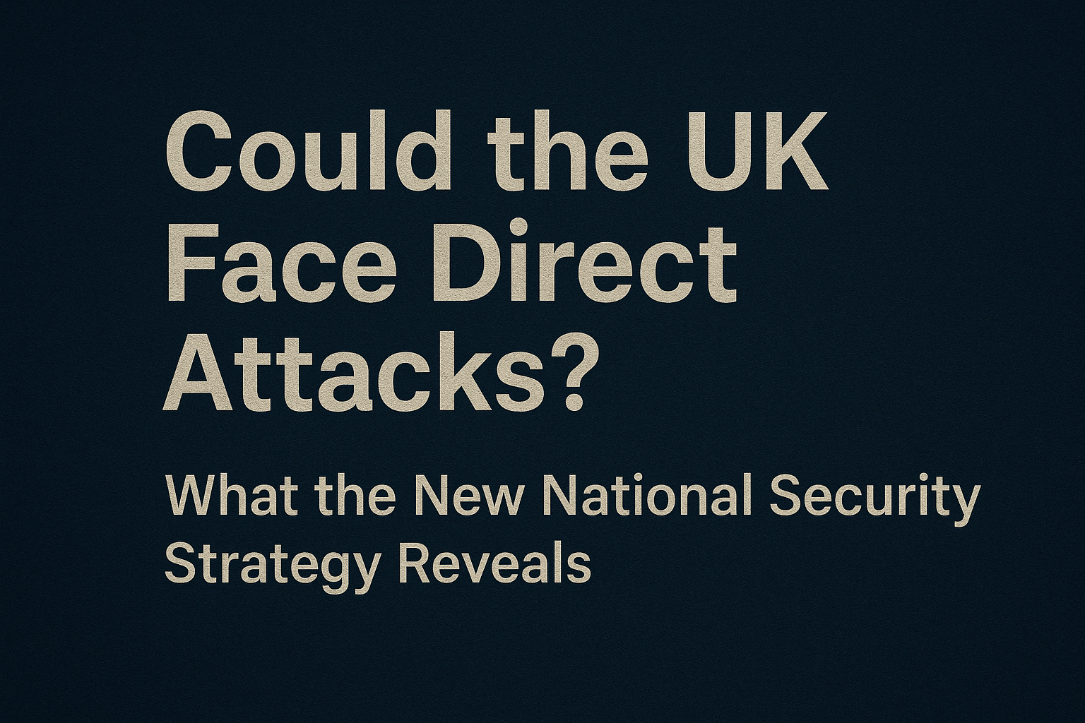 Could the UK Face Direct Attacks? What the New National Security Strategy Reveals